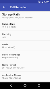 Screenshot of Call Recorder