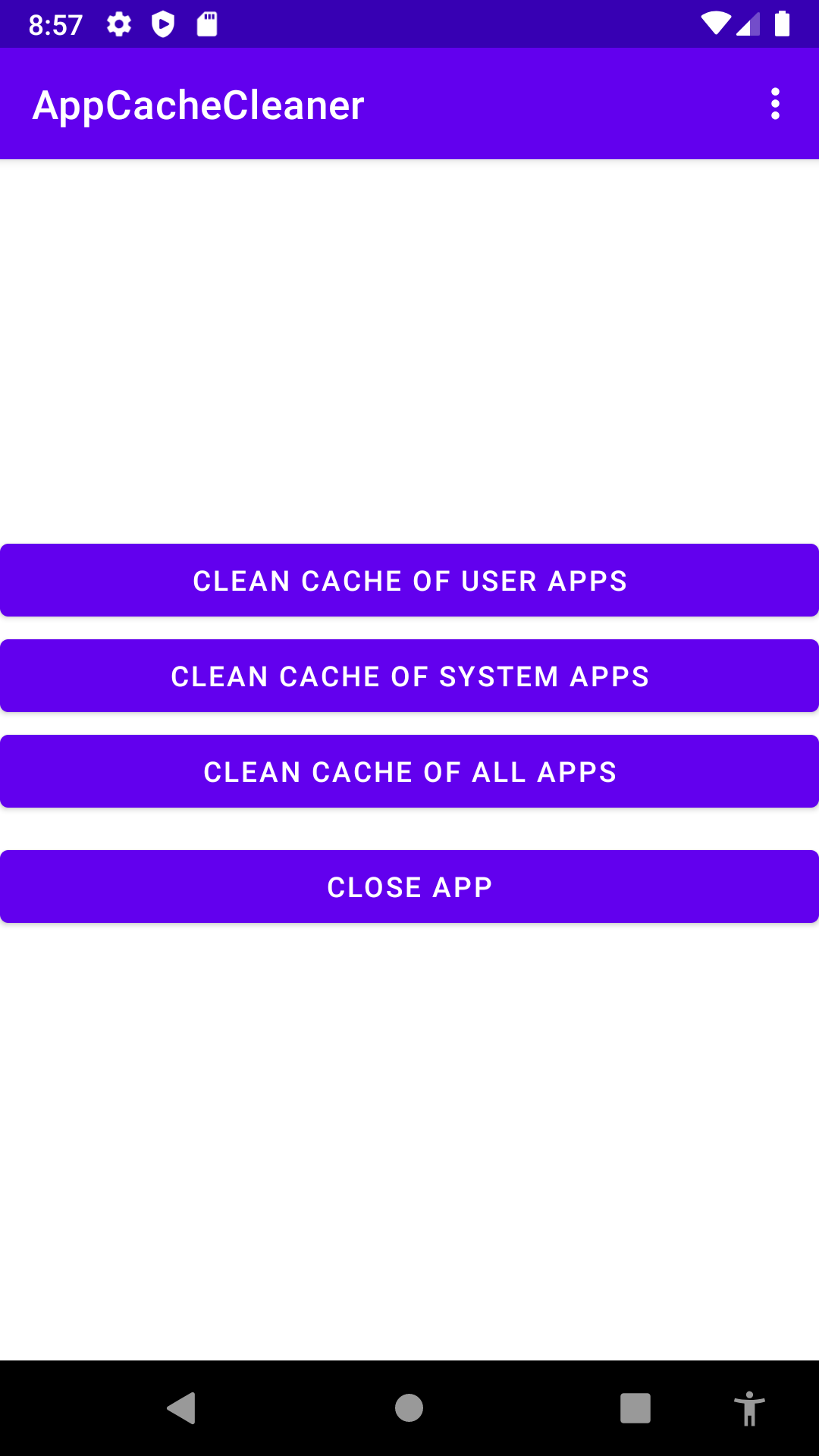 Screenshot of Cache Cleaner