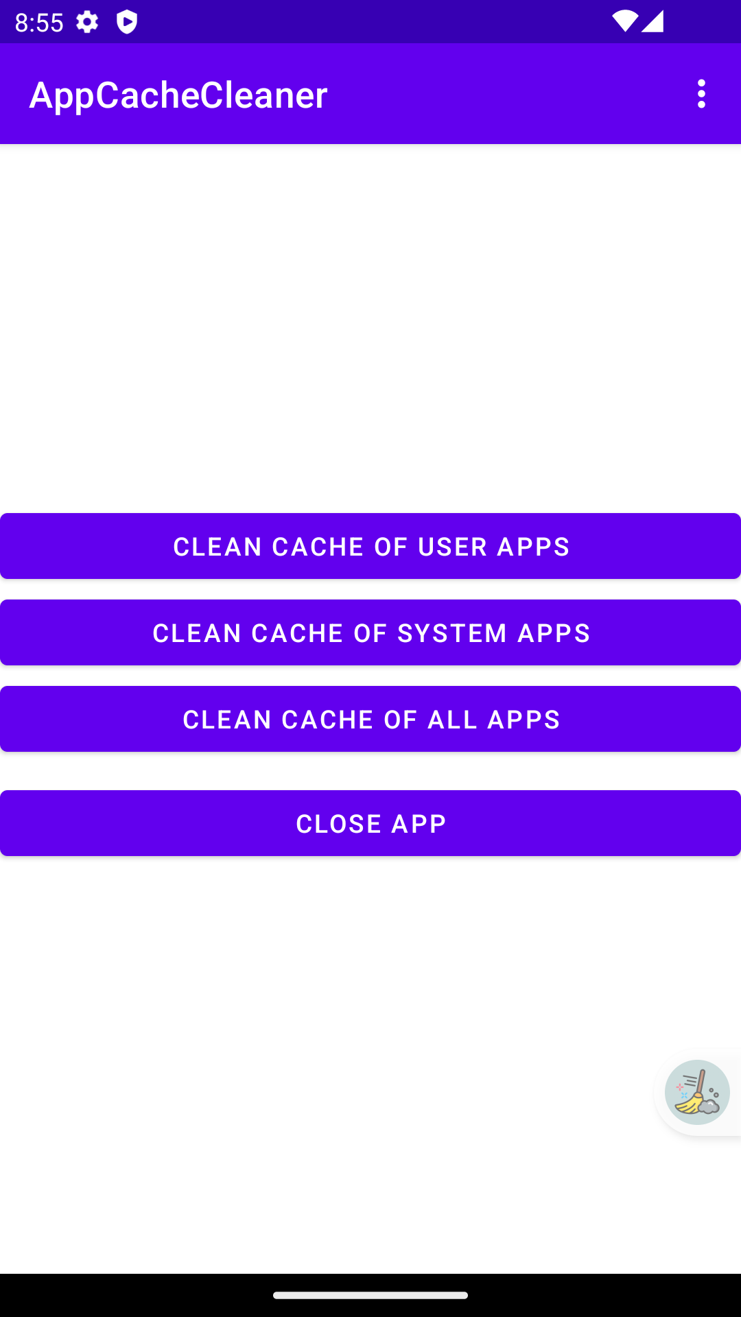 Screenshot of Cache Cleaner