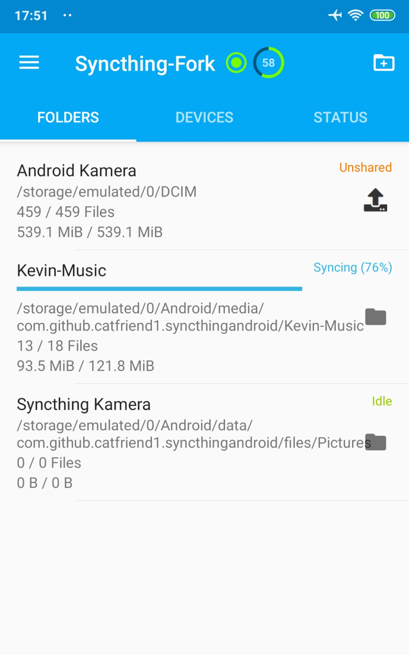 Screenshot of Syncthing-Fork