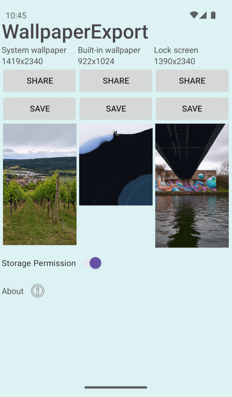 Screenshot of WallpaperExport