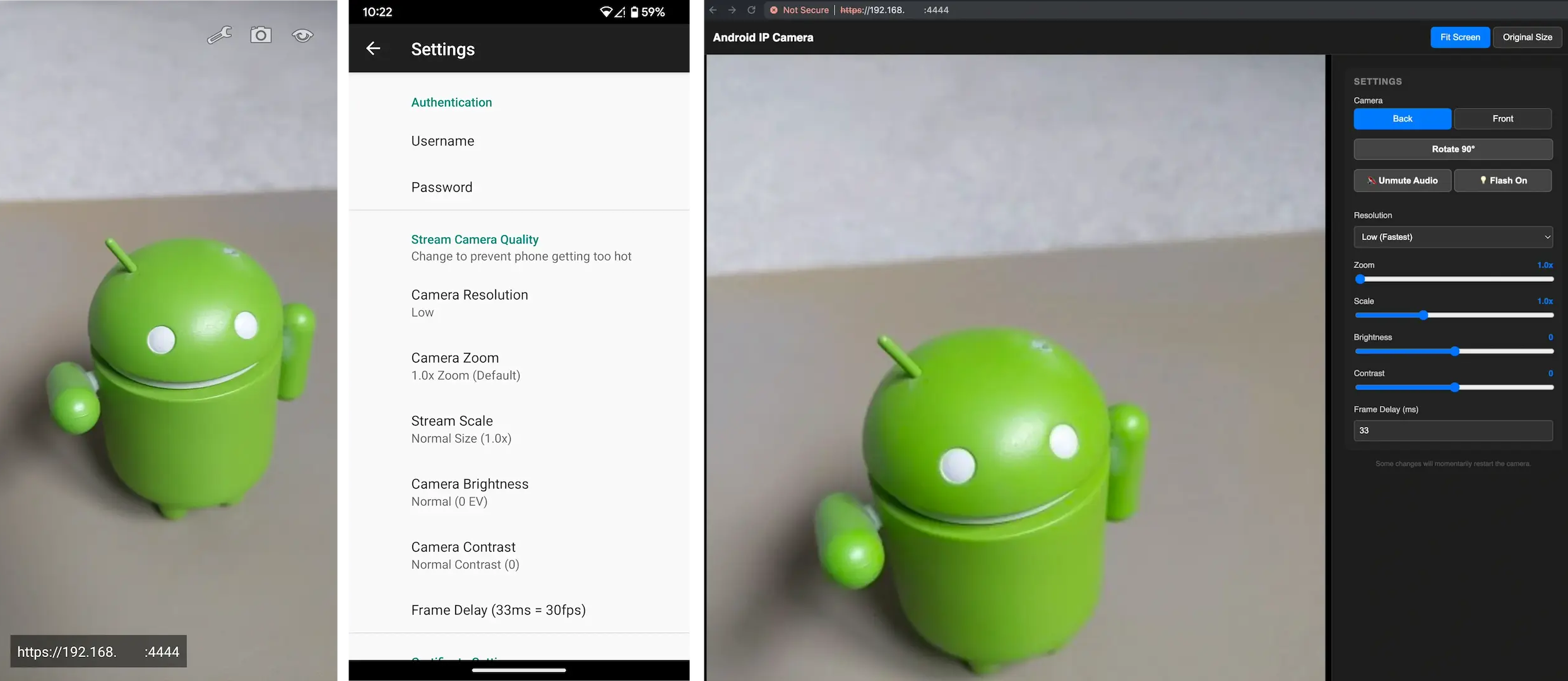 Screenshot of Android IP Camera