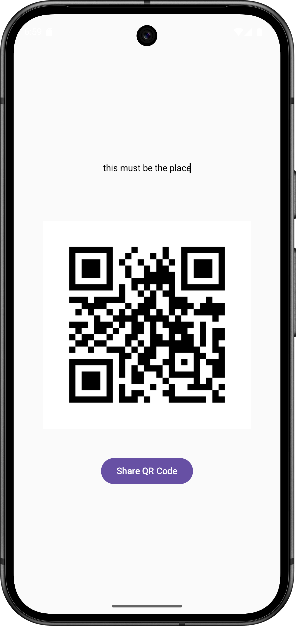 Screenshot of ShareAsQR