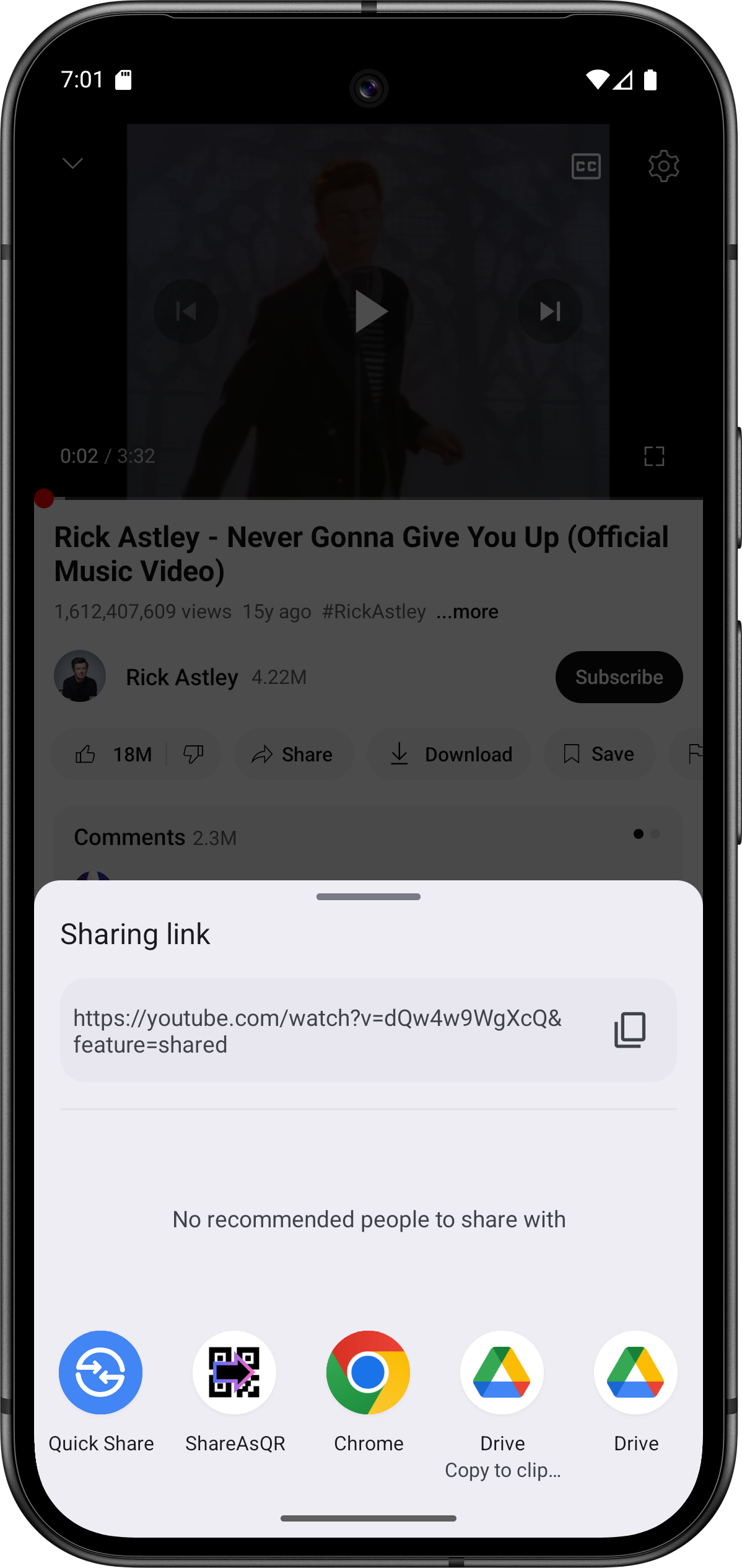 Screenshot of ShareAsQR