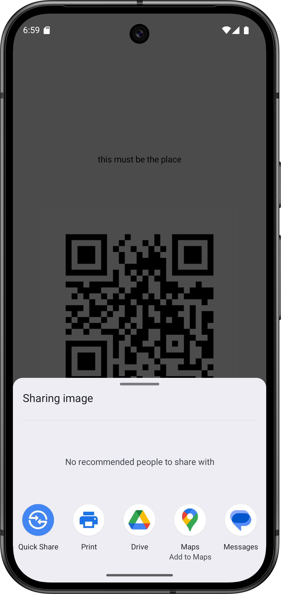 Screenshot of ShareAsQR