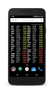 Screenshot of Stocks Widget