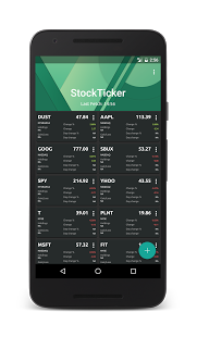 Screenshot of Stocks Widget