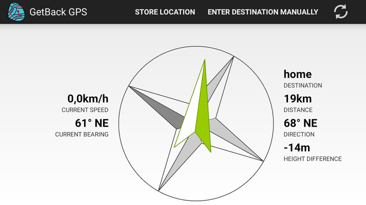 Screenshot of GetBack GPS