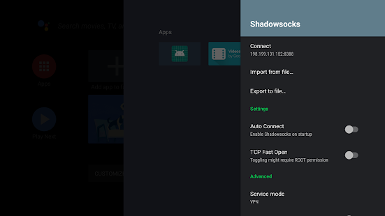 Screenshot of Shadowsocks