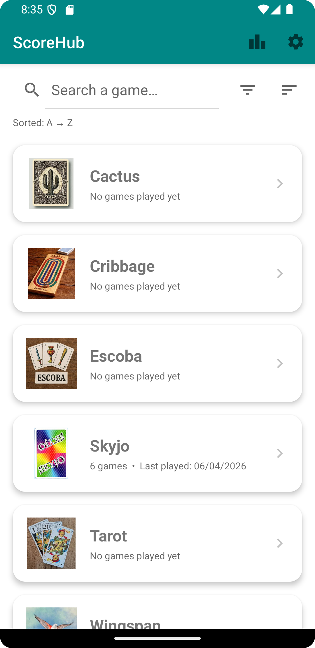 Screenshot of ScoreHub - Game Score Tracker