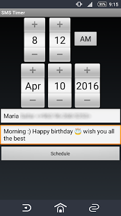 Screenshot of SMS Scheduler