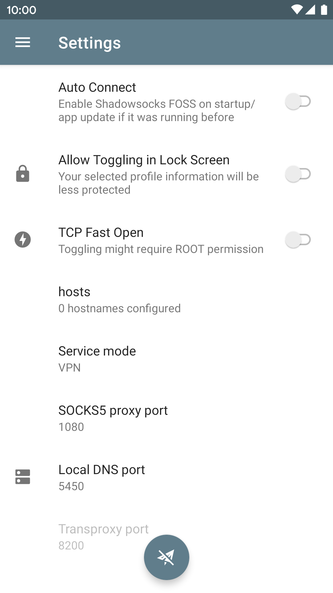 Screenshot of Shadowsocks FOSS