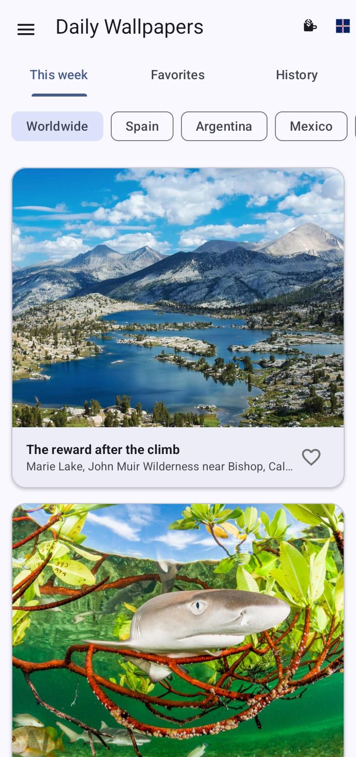 Screenshot of Daily Wallpapers