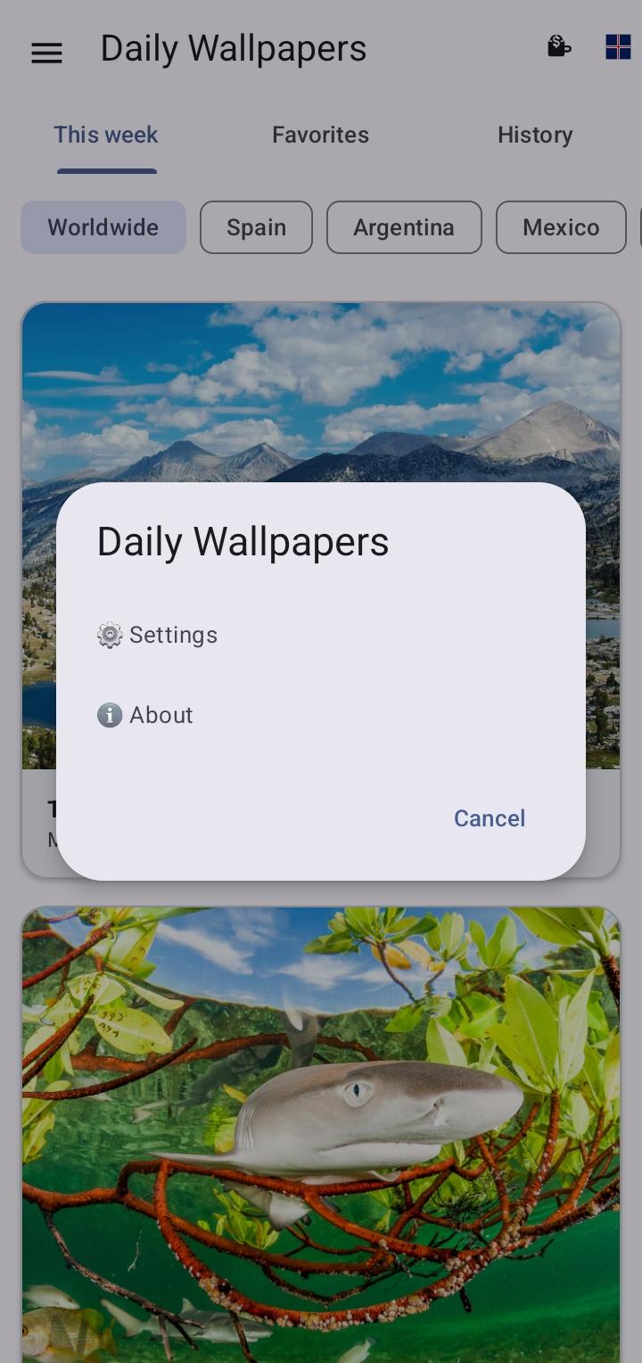 Screenshot of Daily Wallpapers