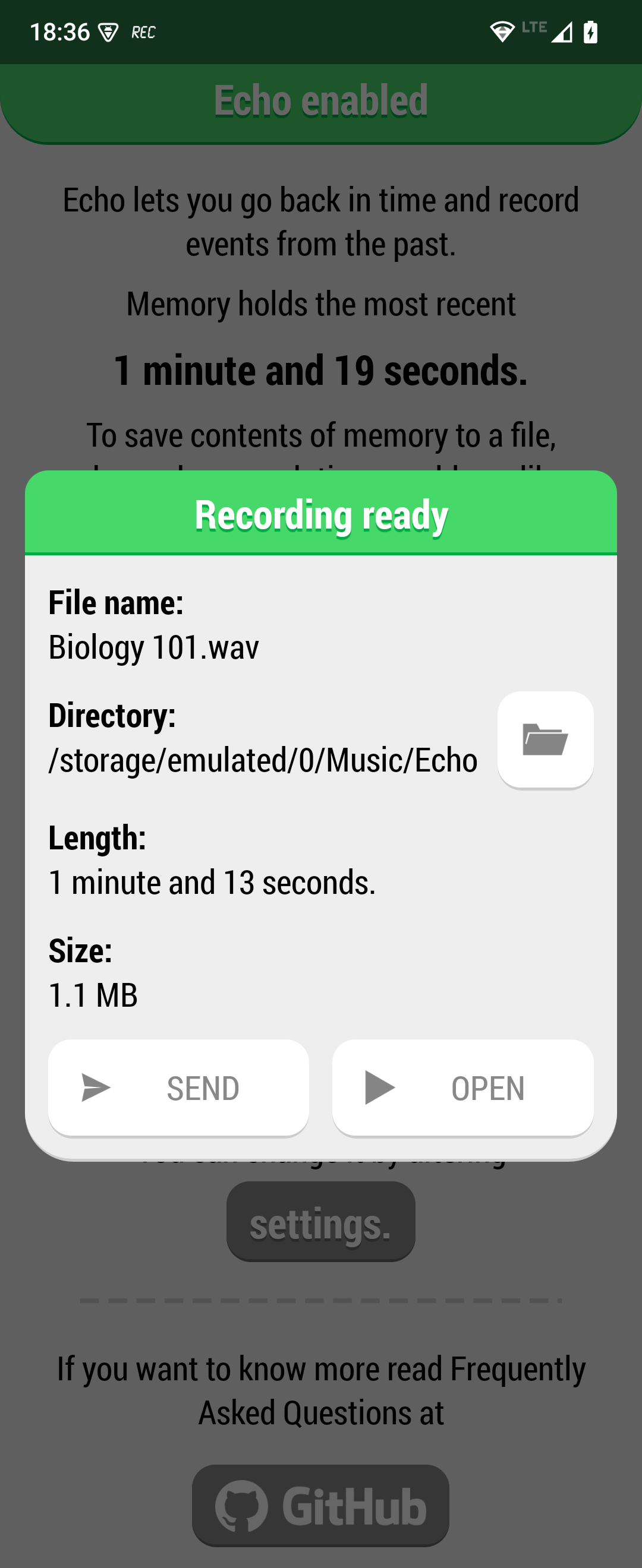 Screenshot of good-echo