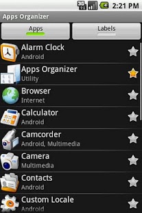 Screenshot of Apps Organizer