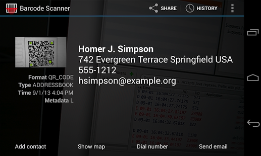 Screenshot of Barcode Scanner