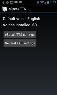 Screenshot of eSpeak TTS