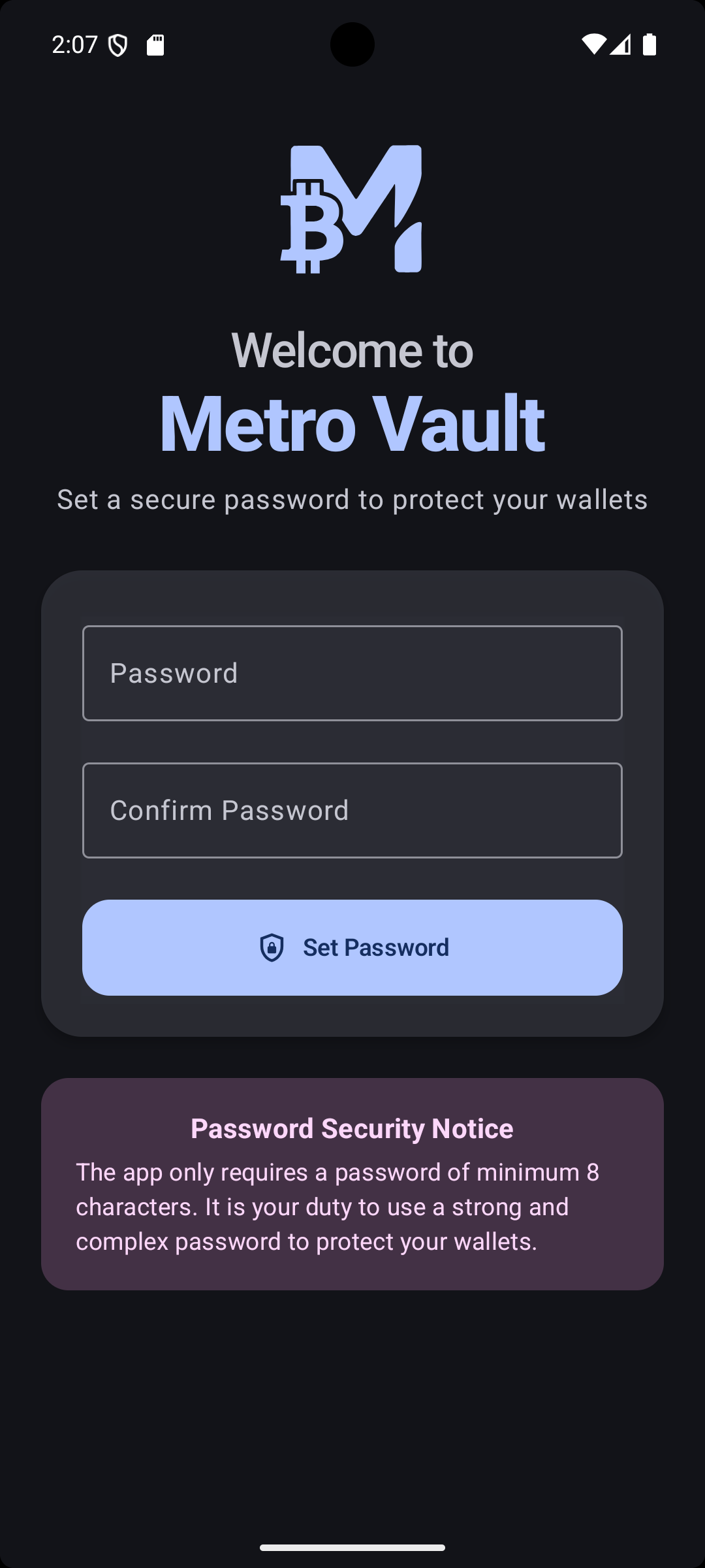 Screenshot of MetroVault