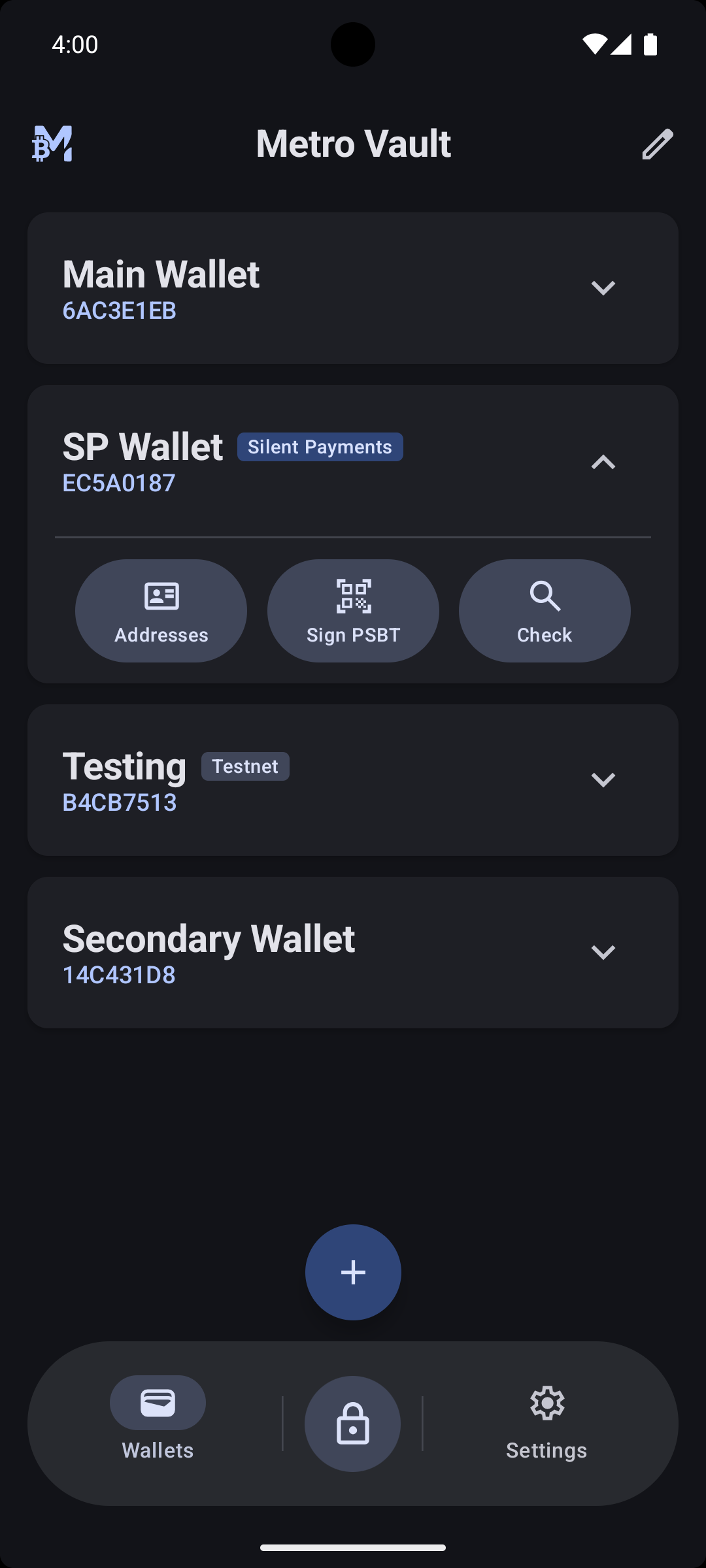 Screenshot of MetroVault