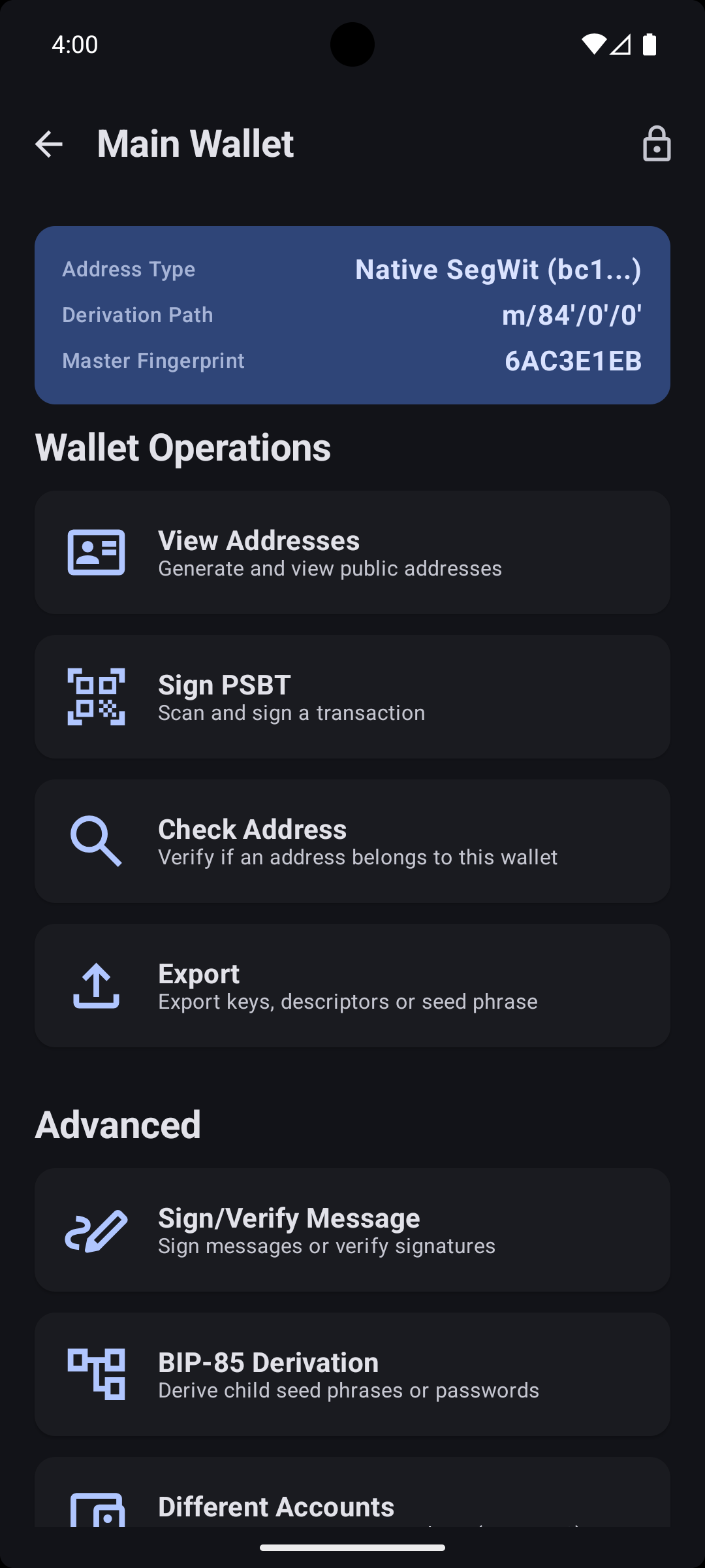 Screenshot of MetroVault