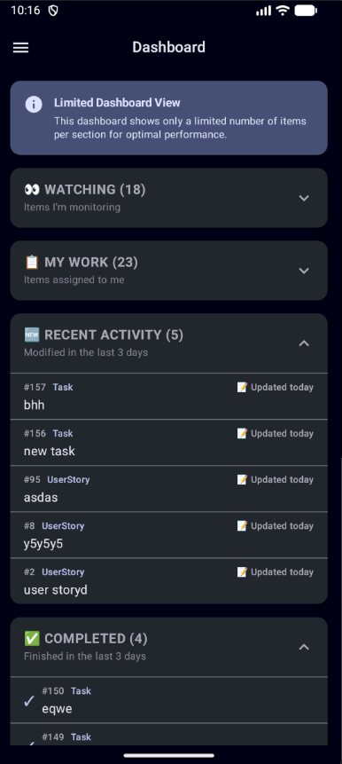 Screenshot of Taiga Mobile Nova