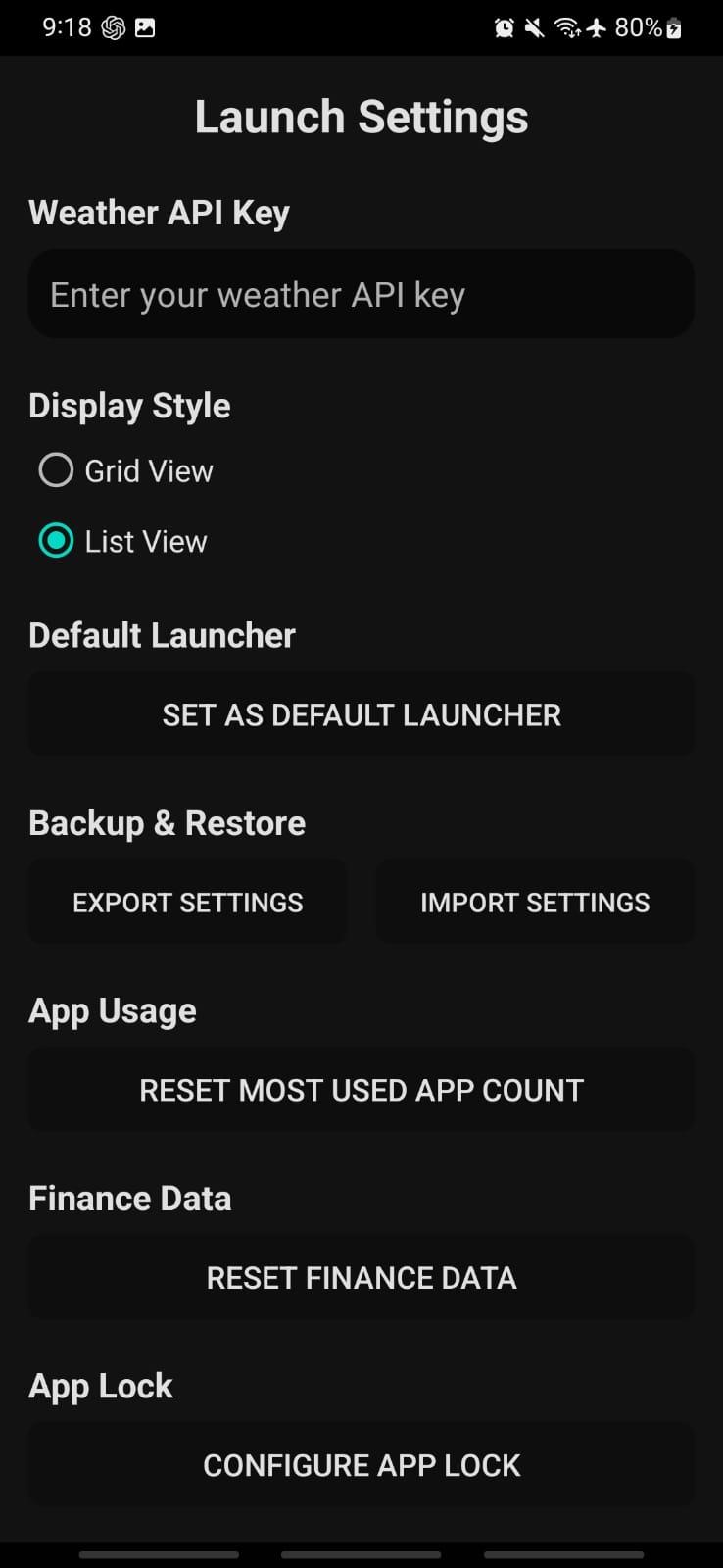 Screenshot of Launch - Minimalist Launcher