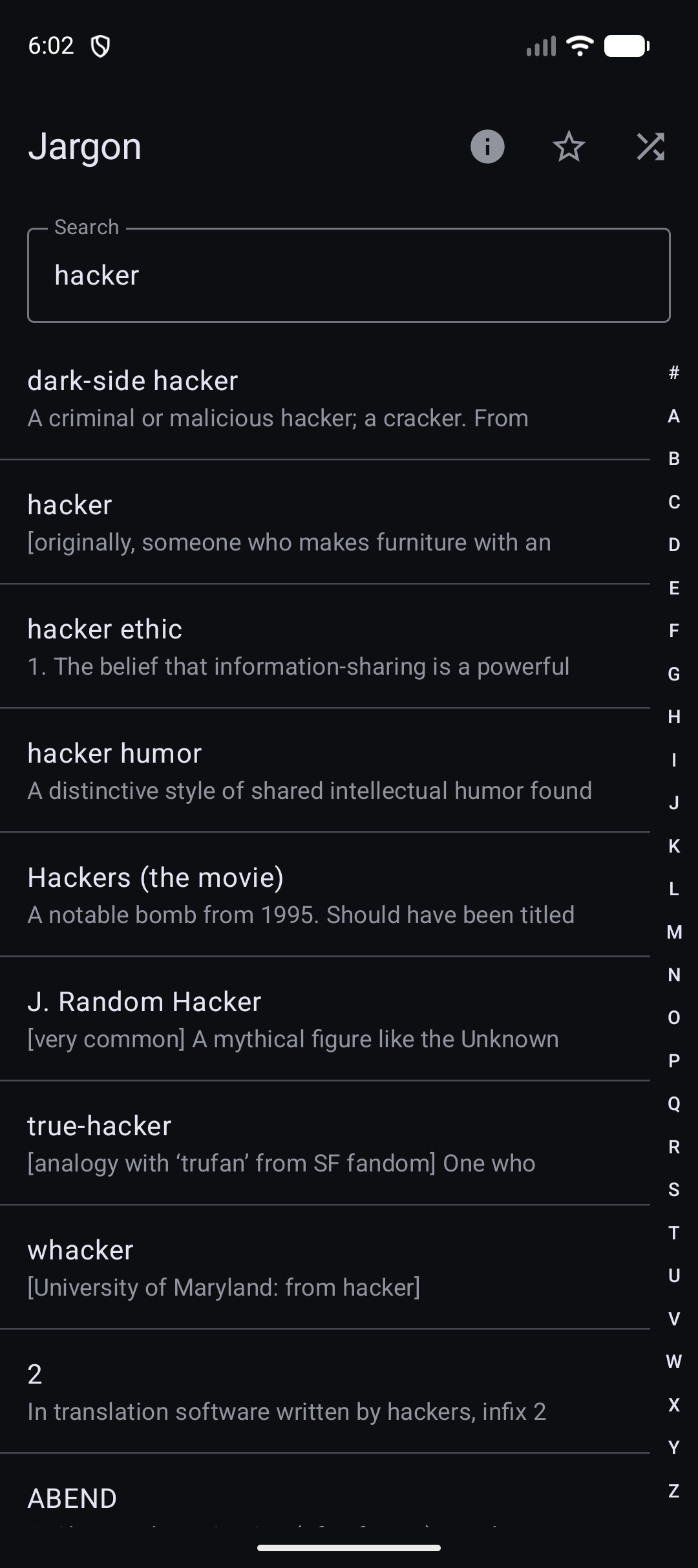 Screenshot of Jargon