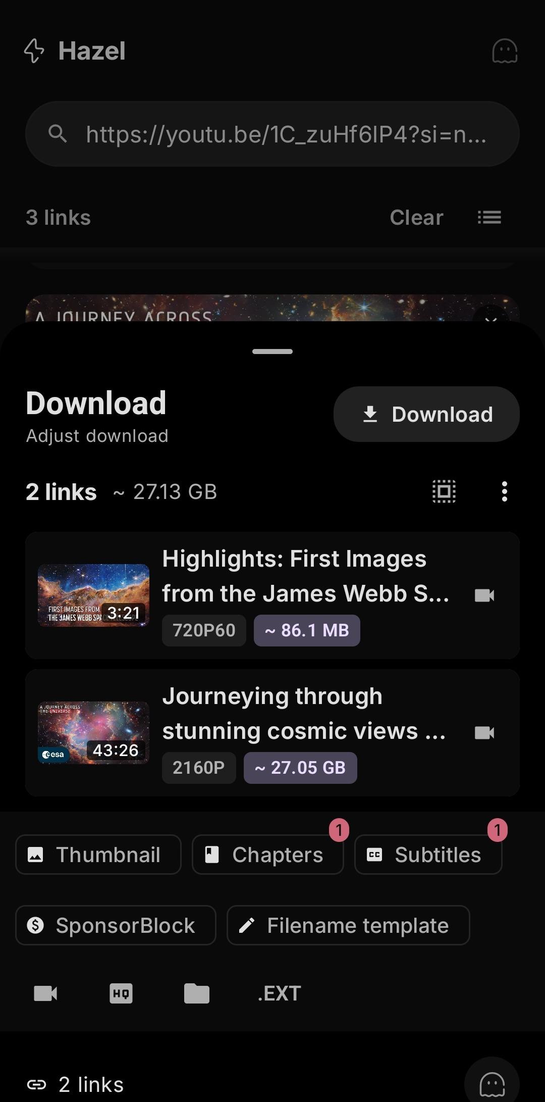 Screenshot of Hazel