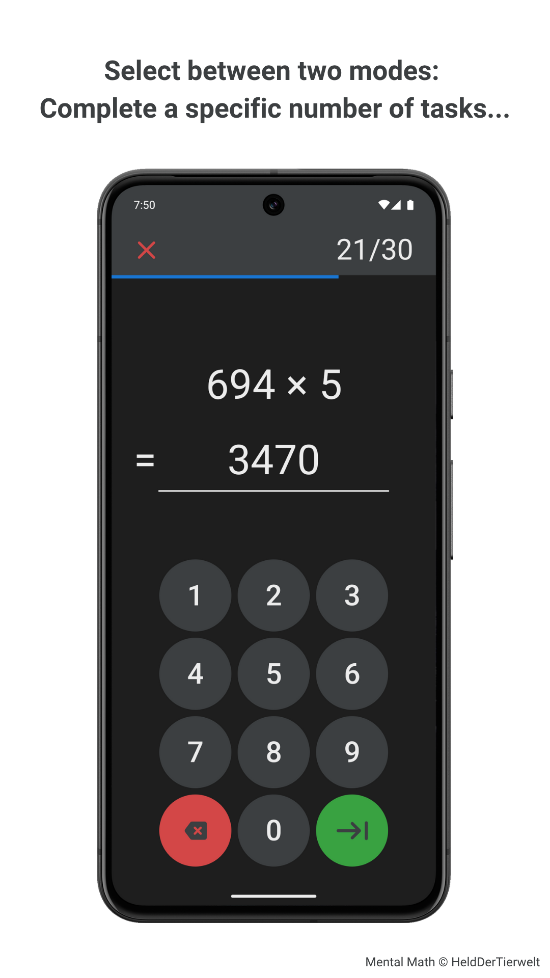 Screenshot of Mental Math