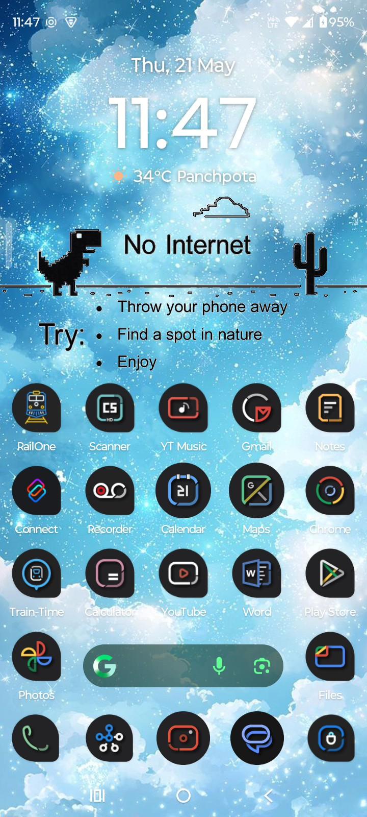 Screenshot of Live Wallpaper Dino Game