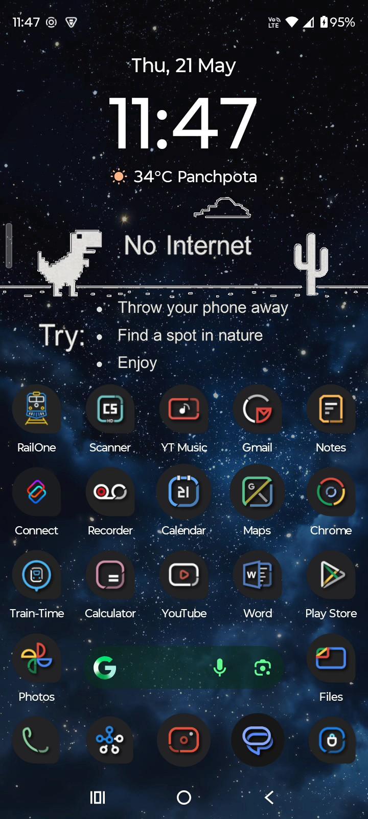 Screenshot of Live Wallpaper Dino Game