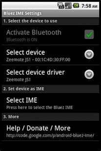 Screenshot of Bluez IME