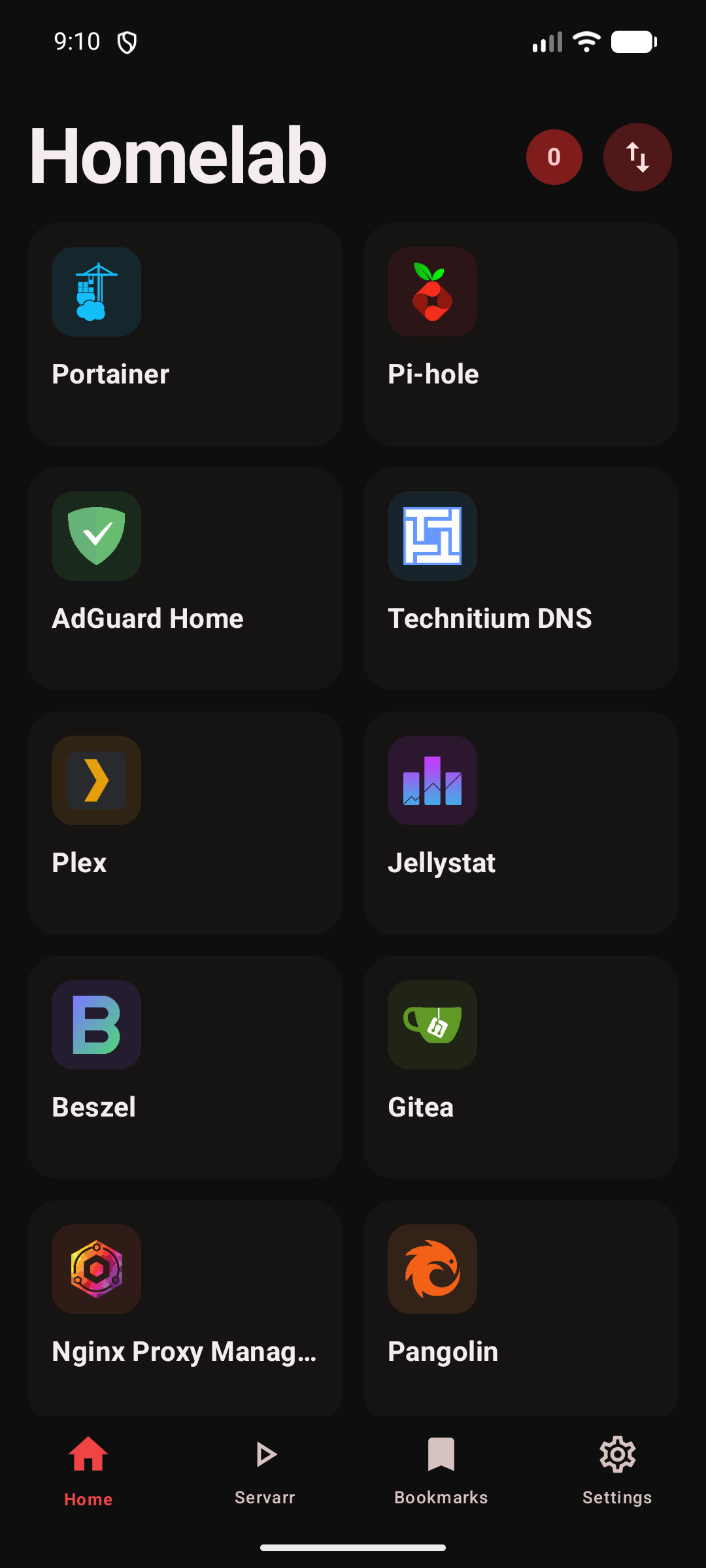 Screenshot of Homelab