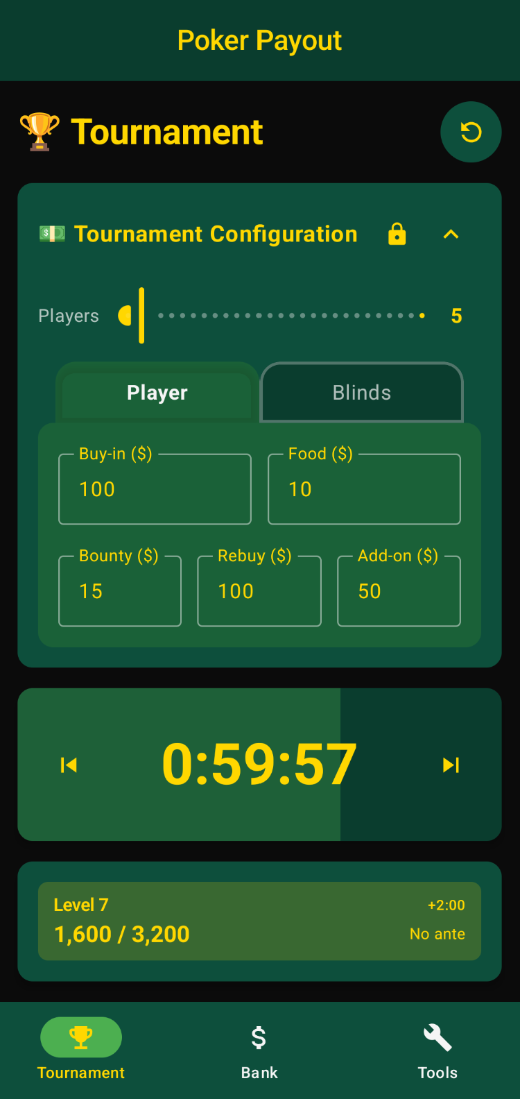 Screenshot of Poker Payout