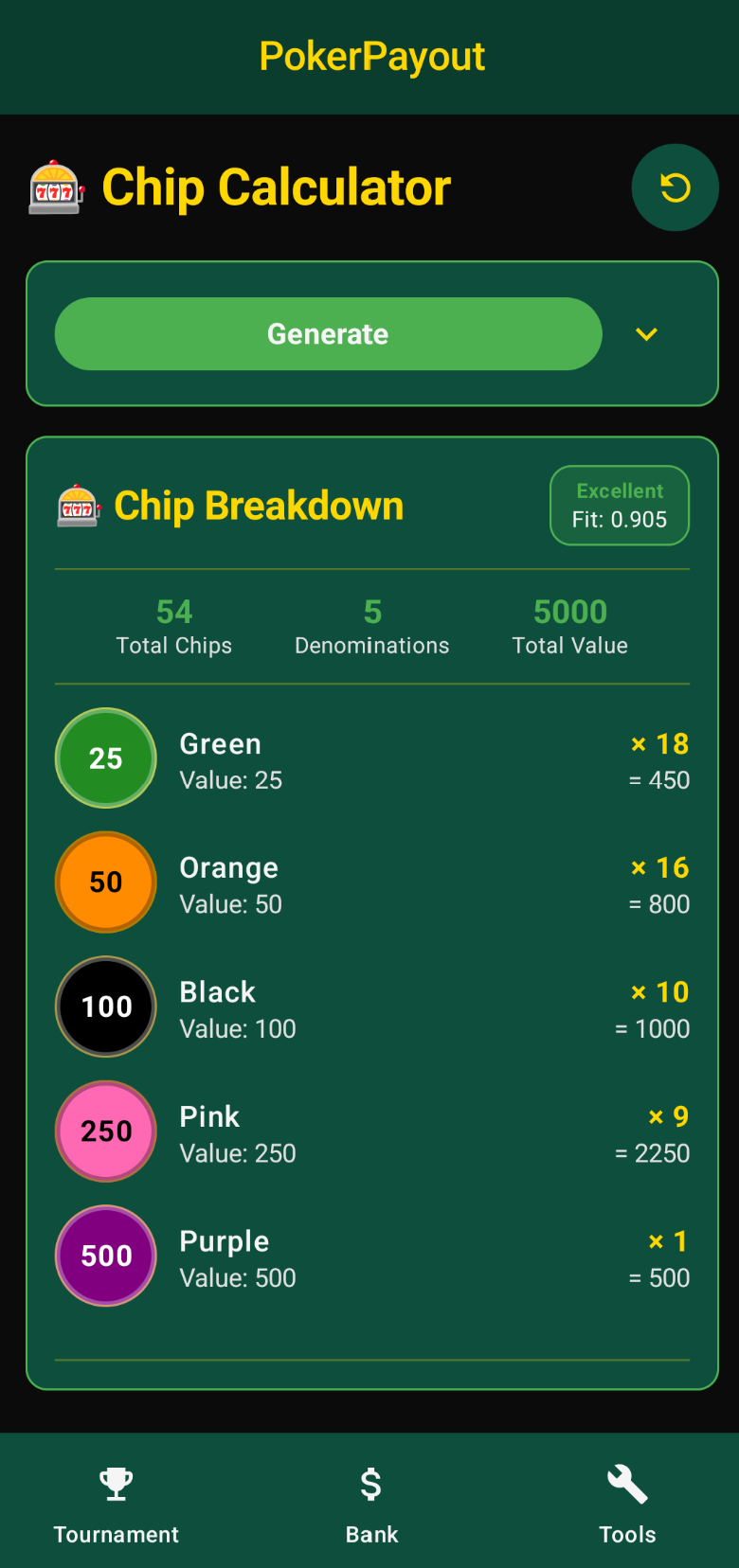 Screenshot of Poker Payout