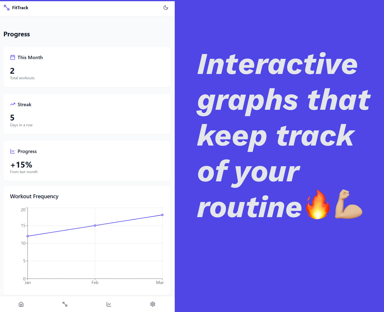Screenshot of iTrack workout tracker