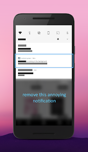 Screenshot of Hide "running in the background" Notification