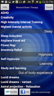 Screenshot of Binaural Beats Therapy