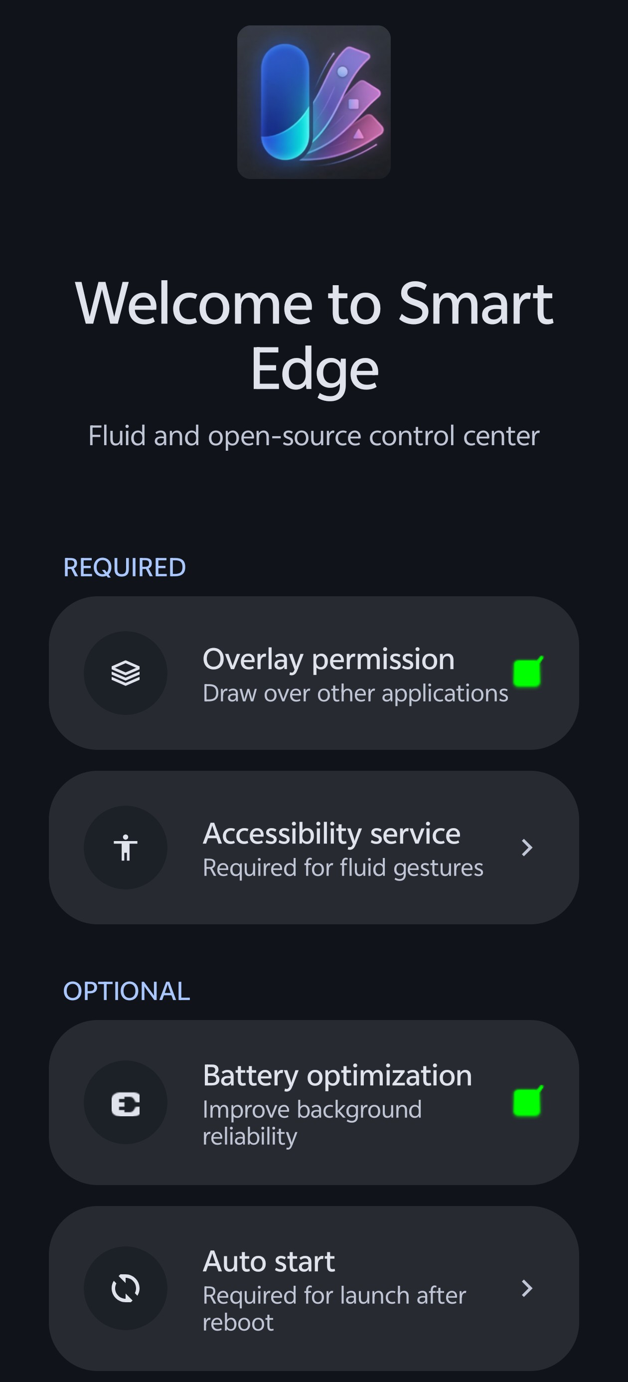 Screenshot of Smart Edge: Sidebar & Gestures