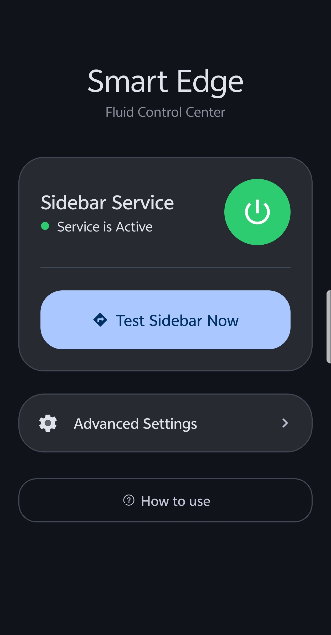 Screenshot of Smart Edge: Sidebar & Gestures