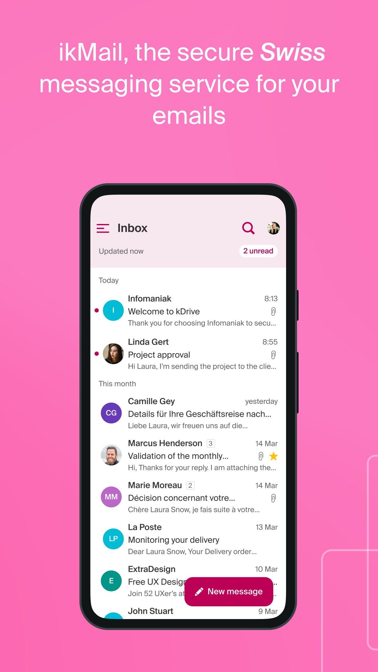 Screenshot of Infomaniak Mail