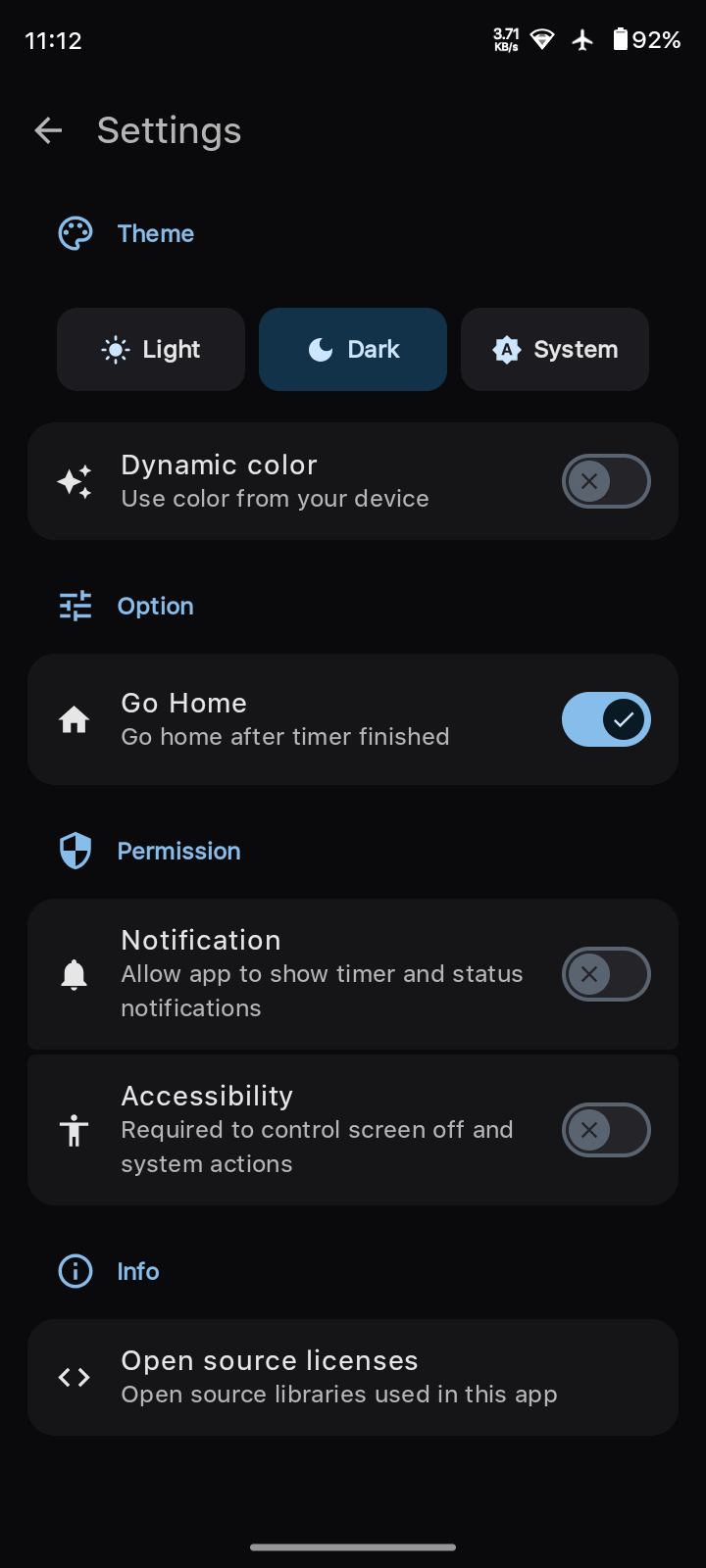 Screenshot of Screen Off Timer