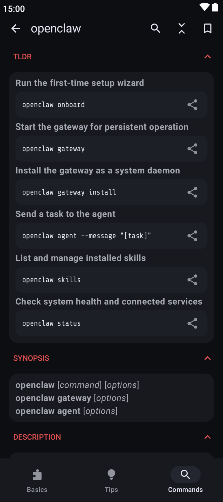 Screenshot of Linux Command Library
