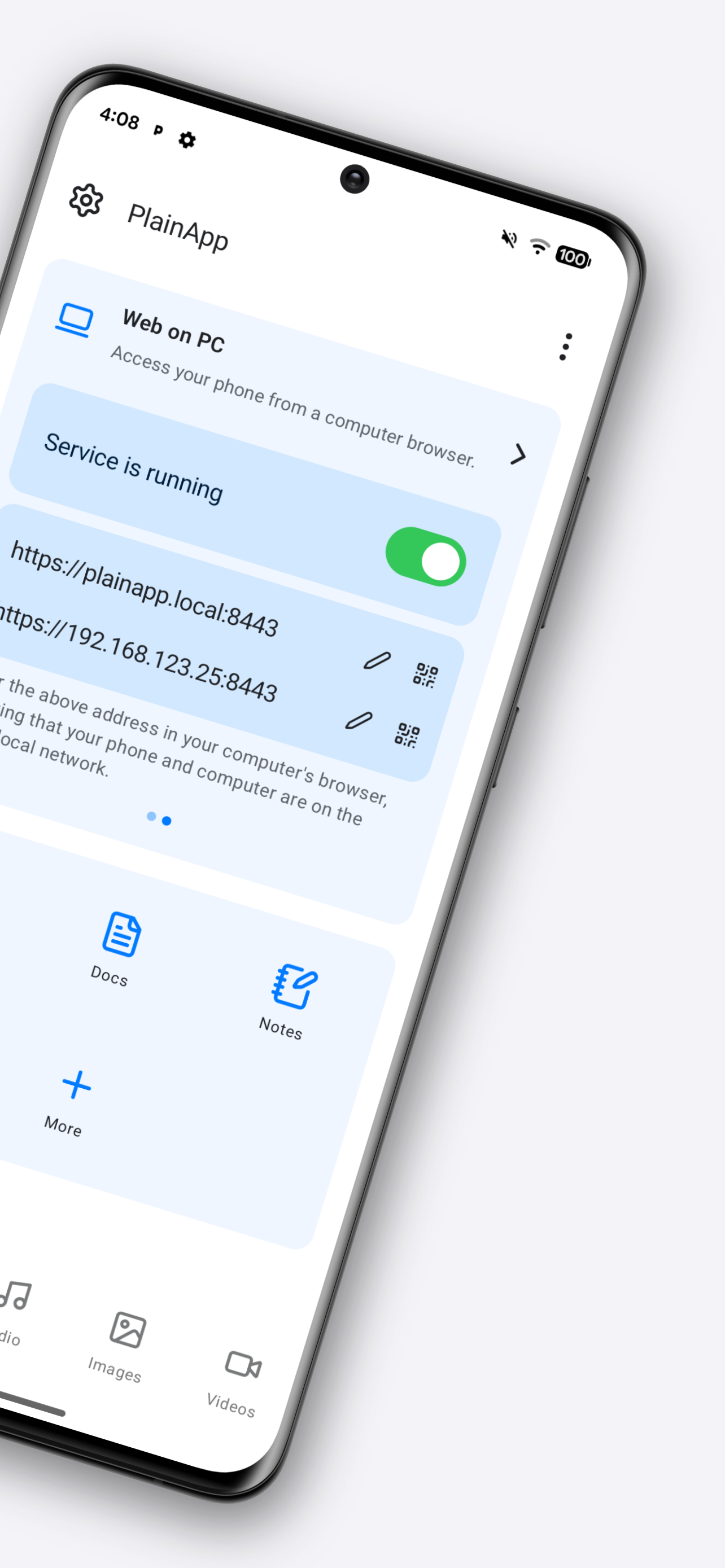 Screenshot of PlainApp: Phone Web Portal
