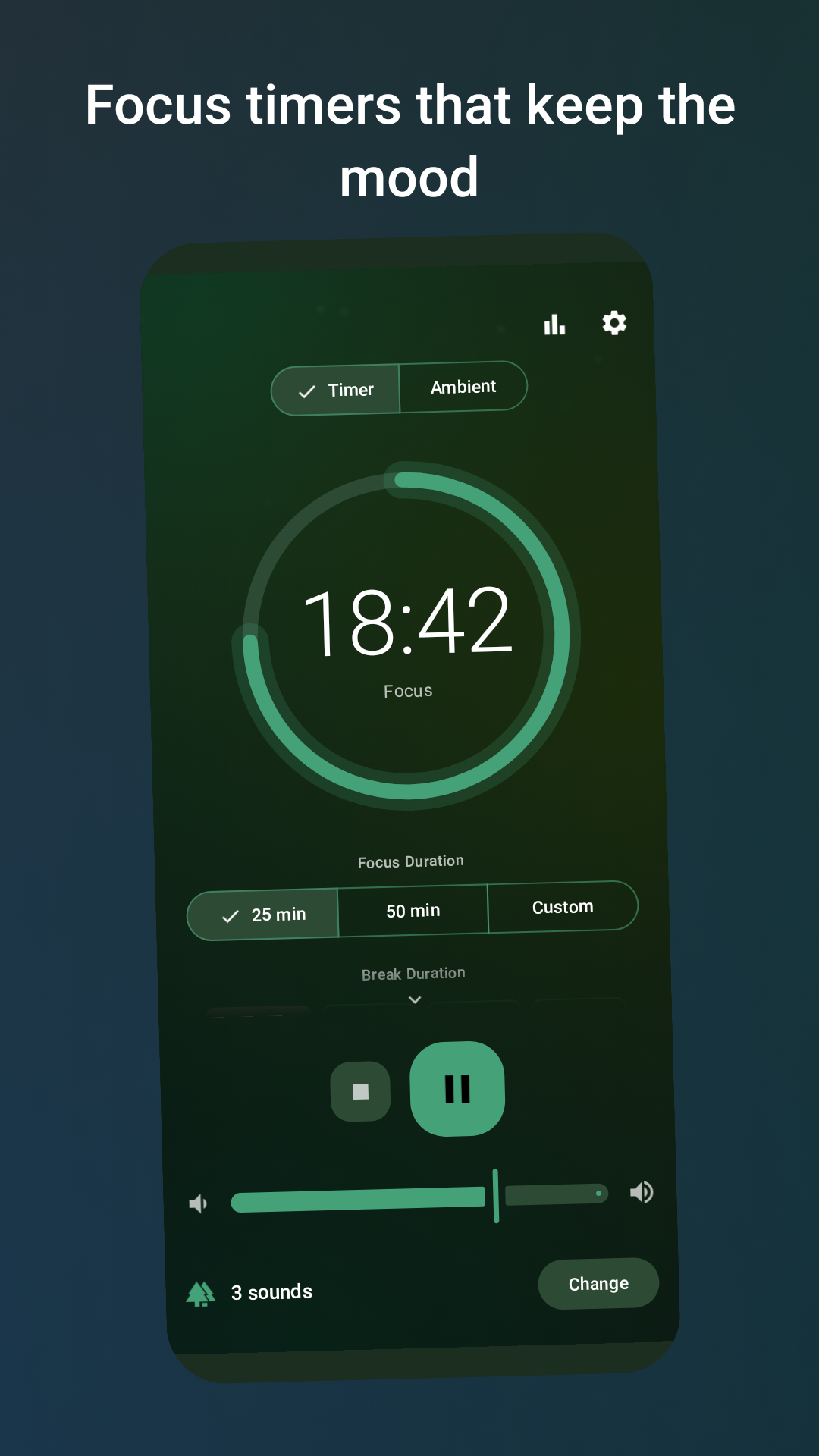 Screenshot of Ambio: Focus Timer & Sounds