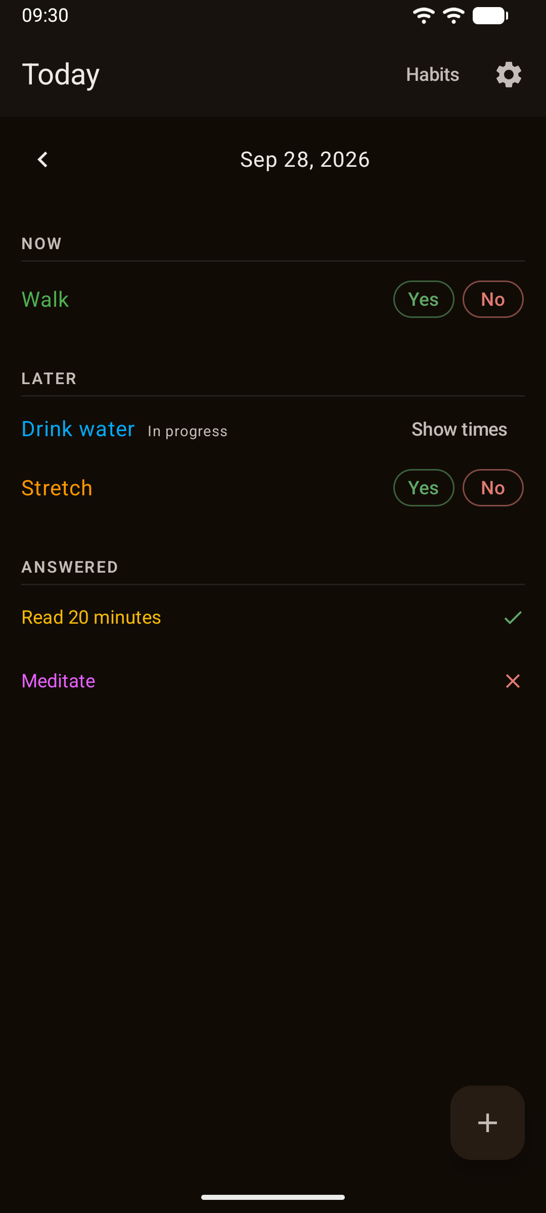 Screenshot of Constanza - Good habits