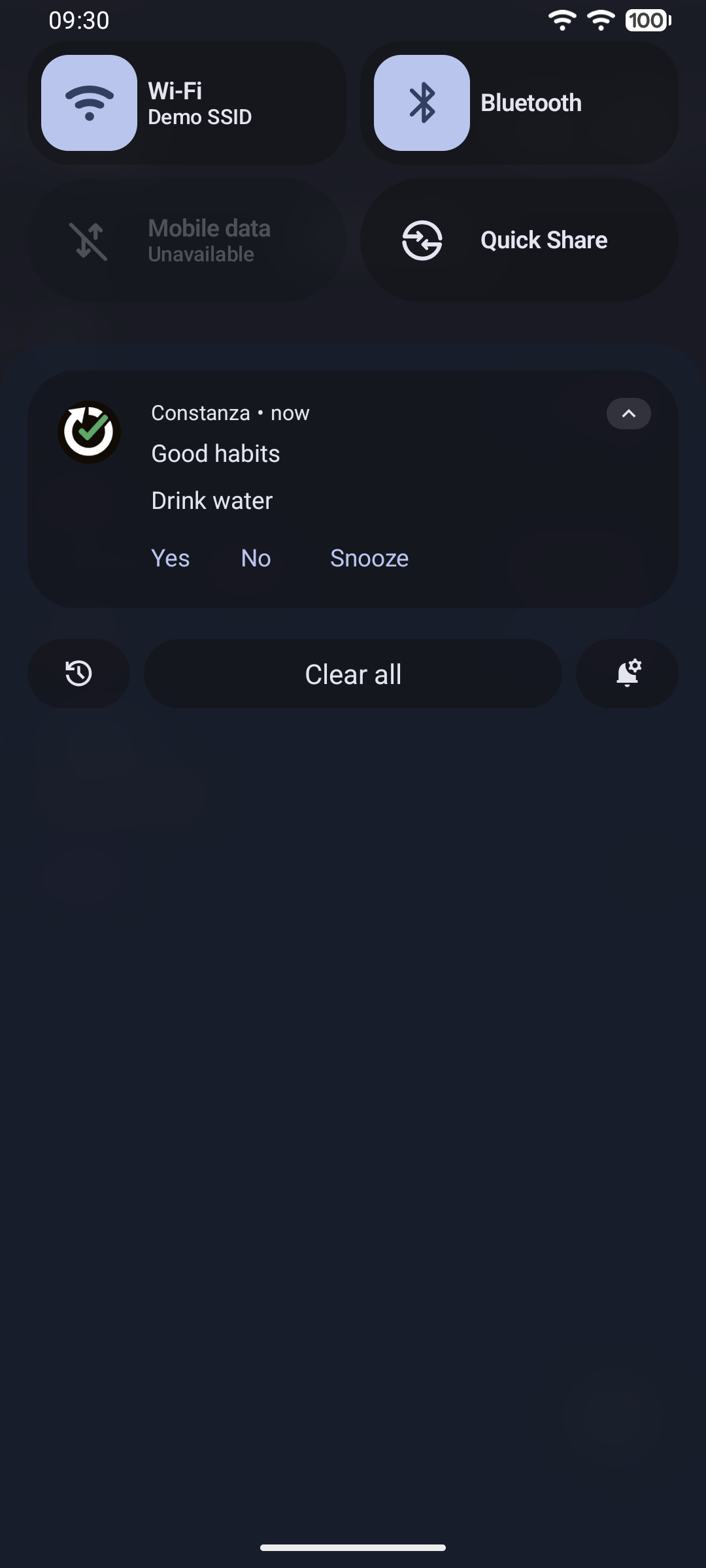 Screenshot of Constanza - Good habits