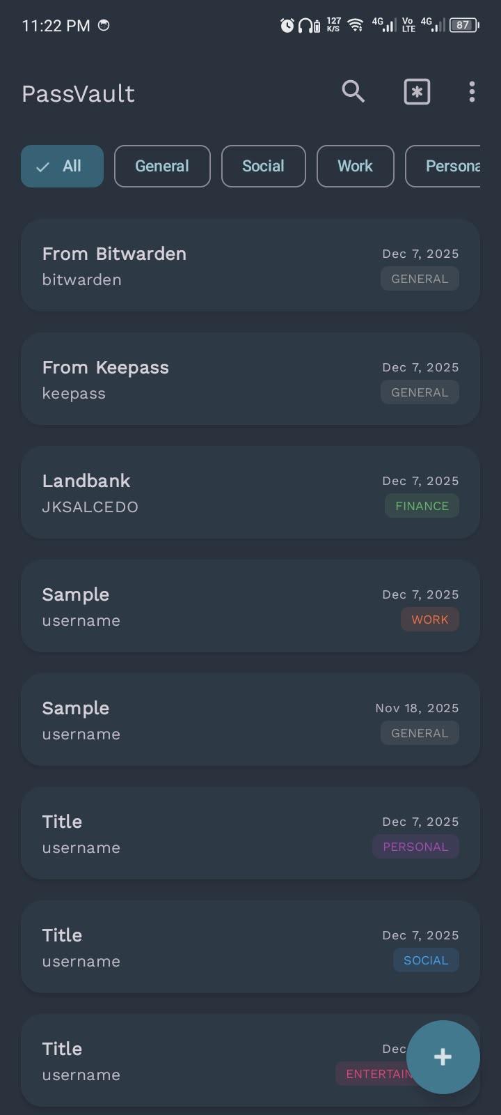 Screenshot of PassVault