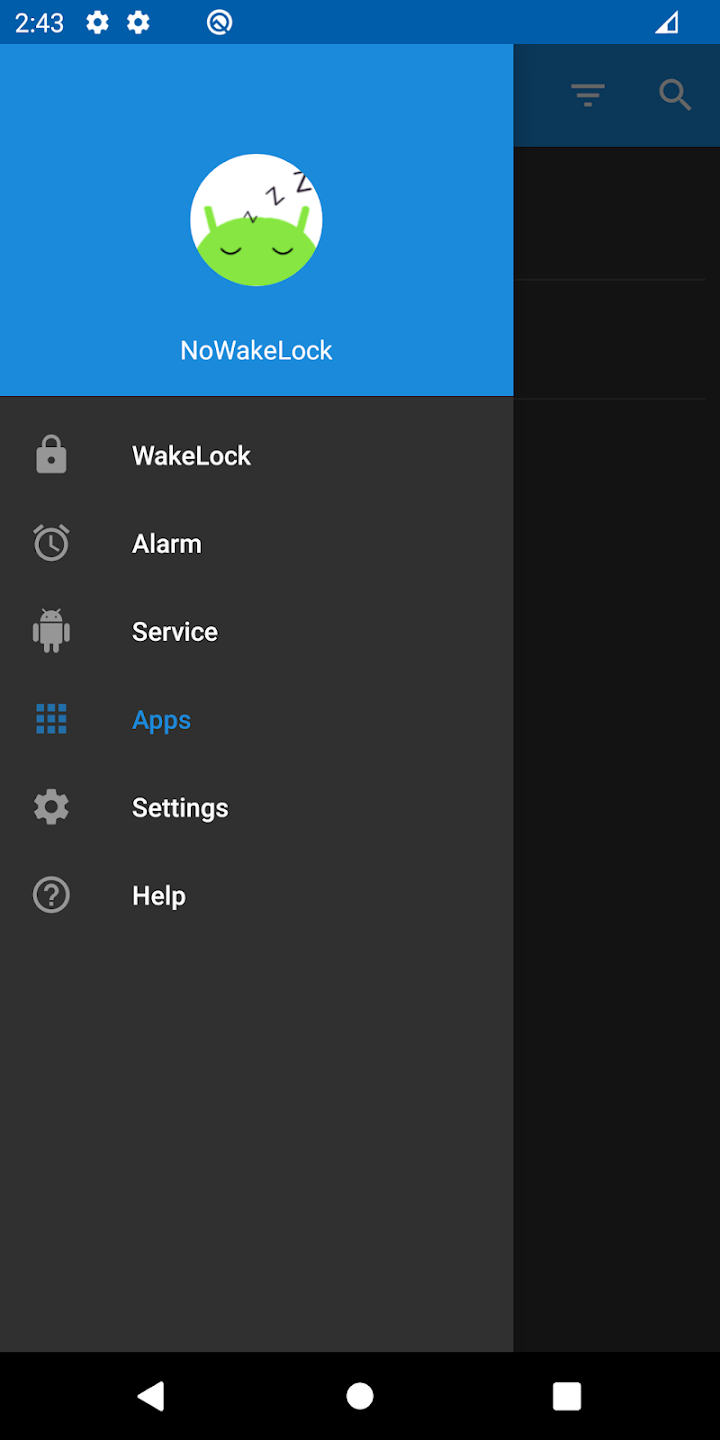 Screenshot of NoWakeLock